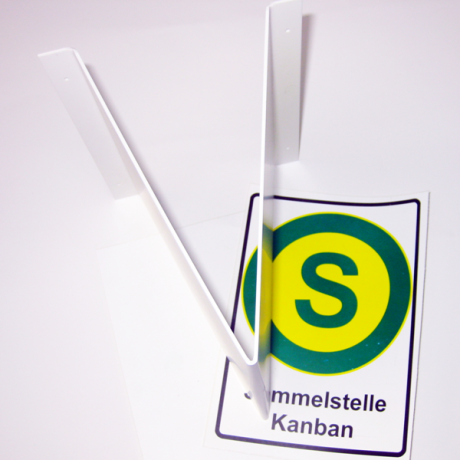Visual Winkelschild S aus Kunststoff mit bedruckbaren Etiketten 