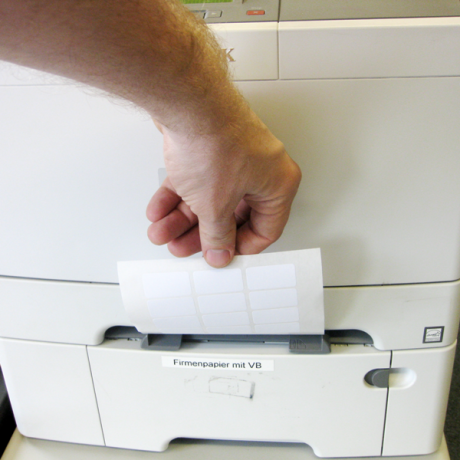 Die Etiketten der IH-Routenpunkt LamS können im Laserdrucker einfach selbst bedruckt werden
