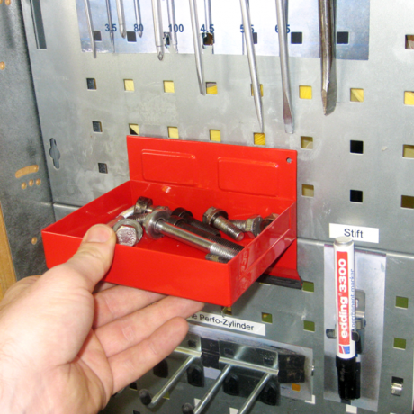 Die Werkzeugbox Mag S kann an Werkzeugtafeln zum Einsatz kommen