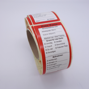 Produktabbildung 5S Etikett Rote Karte
