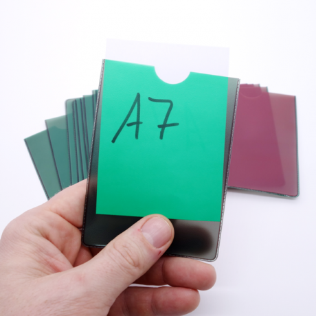 Die Steckkartenhülle A7 r-g sind geeignet für alle Steckkarten im A7-Format
