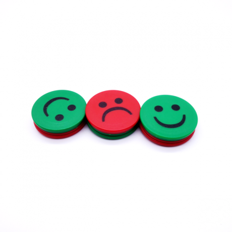 Smileywendemagnet rot und grün 