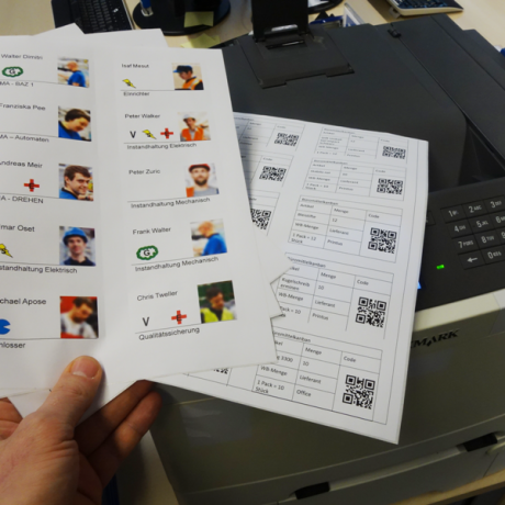 Die Steckkarte K Pro sind mit einem handelsüblichen Laserdrucker bedruckbar