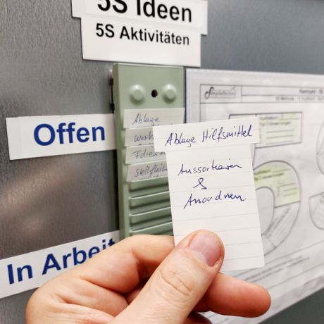 T-Karten wird für 5S Ideen im Innenbereich und im Außenbereich verwendet