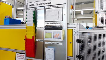 TQM-Board mit Pareto Karten im Rahmen des Qualitätsmanagements